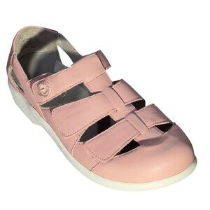 Alegria Traq Womens Pink Leather Strappy Comfort Sandals Size 38 With Slip-Resis